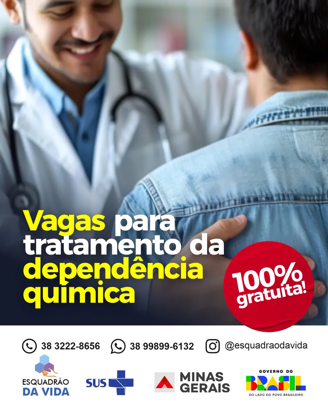 Tratamento gratuito da dependência química em Montes Claros